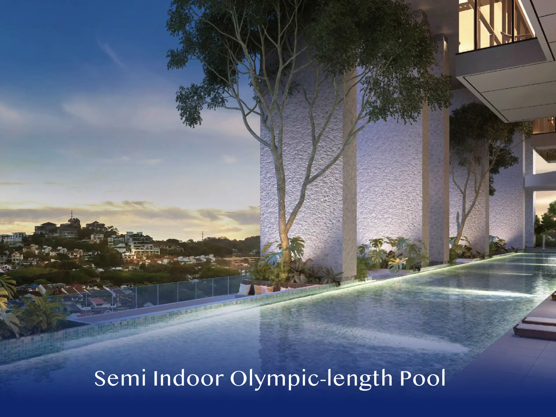 Talisa semi-indoor Olympic-length infinity pool overlooking Bangsar